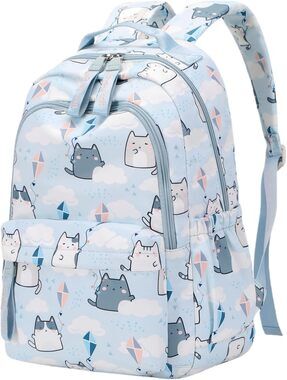 Kawaii Cat Backpack Light Blue Cartoon School Travel Bag ETAISHOW NWOT